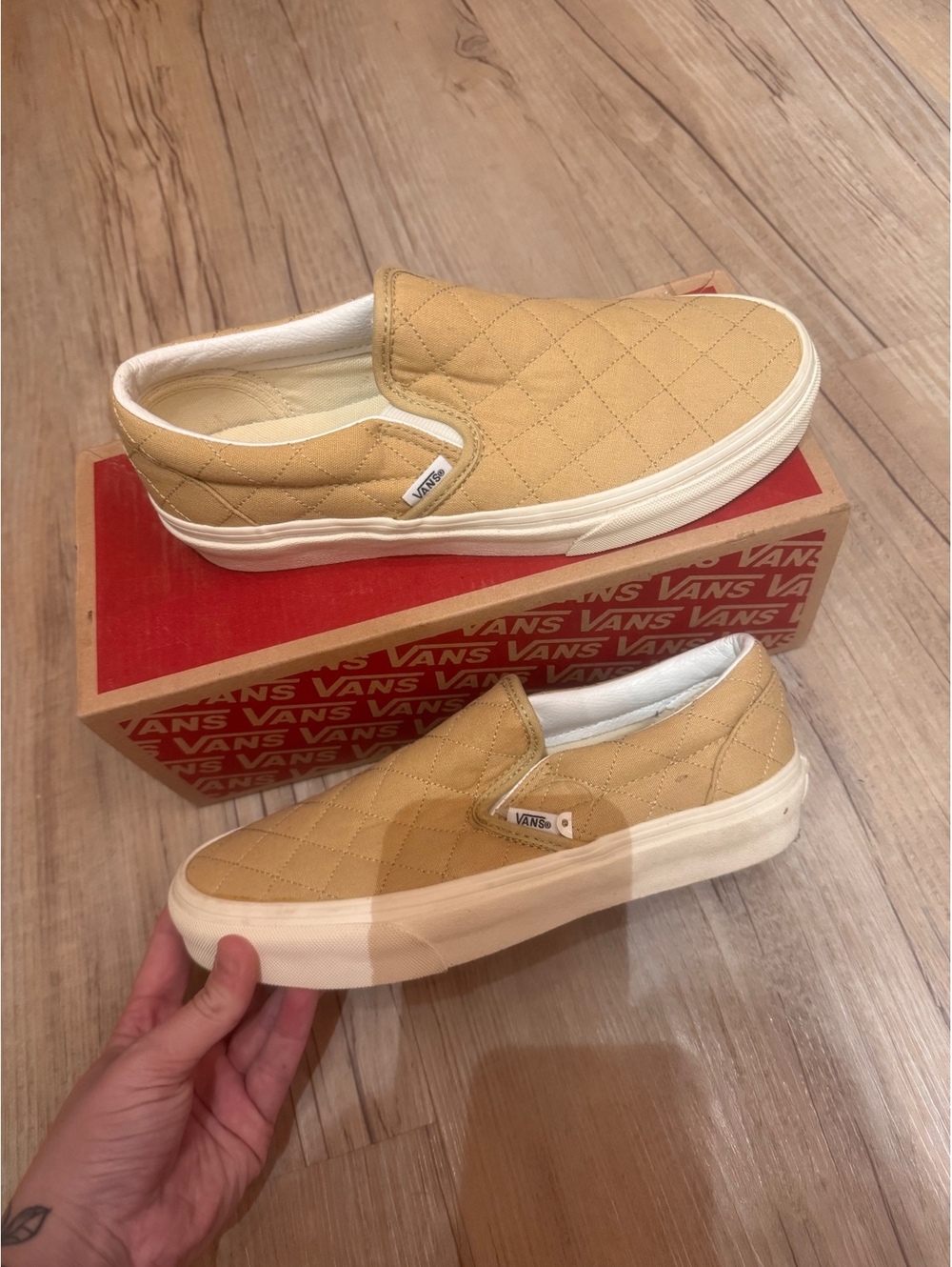 Vans x Madewell Classic Slip-On Quilted Lark Marshmallow Sneakers